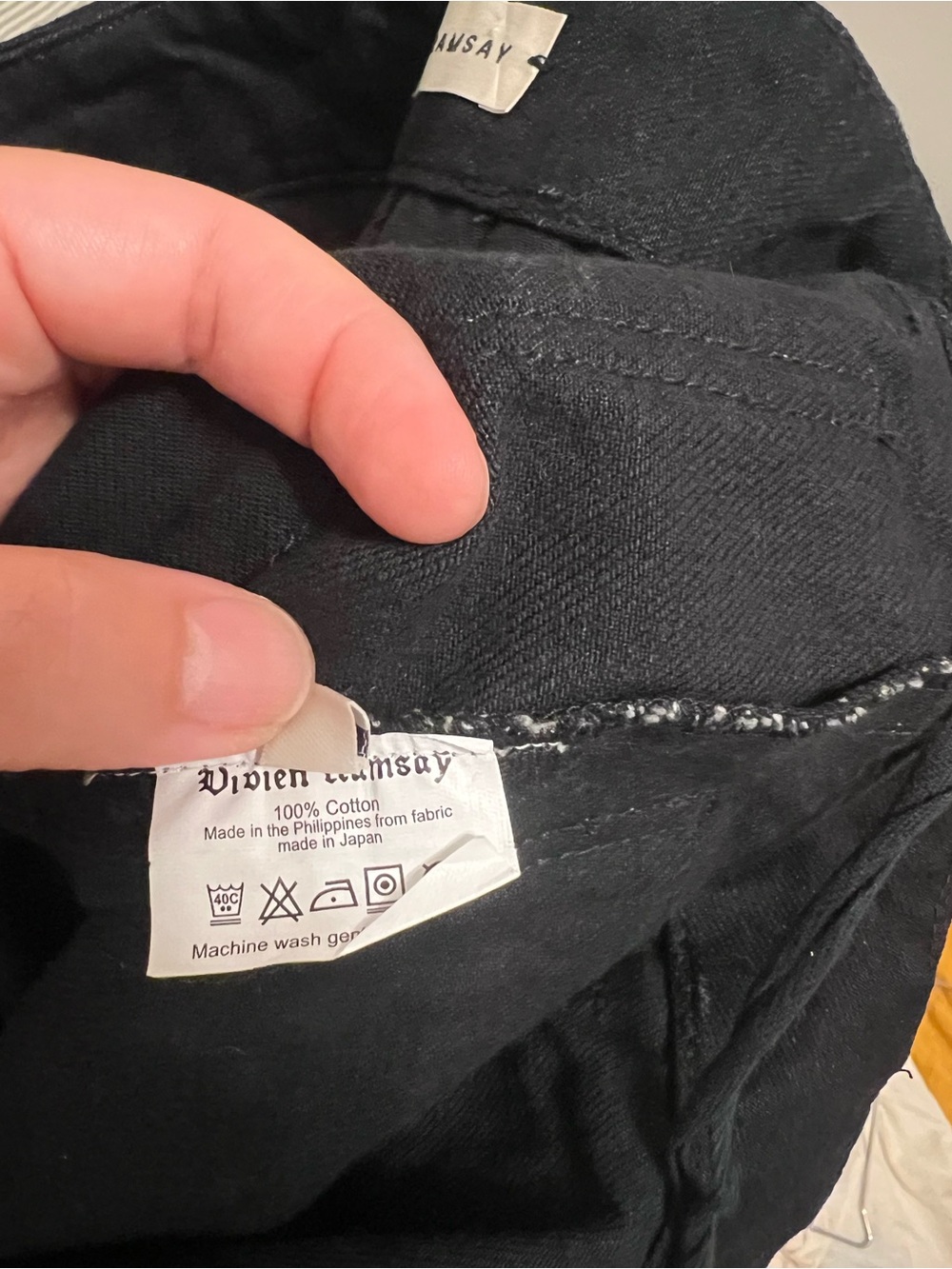 RARE Vivian Ramsay Black A-Line Button-Front Skirt - Picture 9 of 9